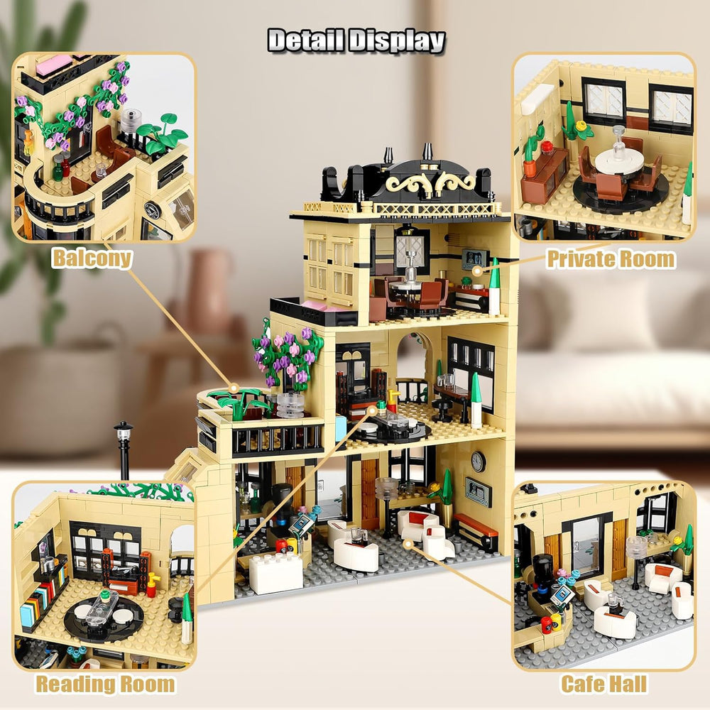 TOY PLAYER City Coffee Shop Building three-story layout boosts imaginative construction and spatial reasoning