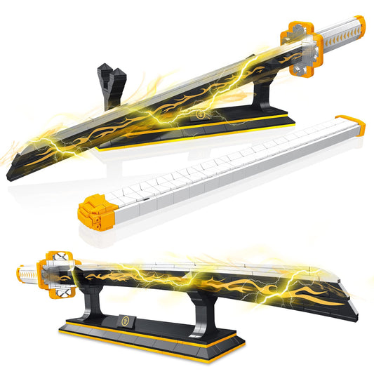 TOY PLAYER Demon Sword building set featuring a 956-piece kit for display and cosplay