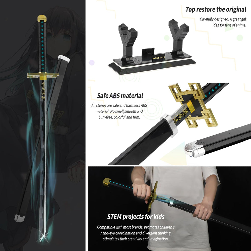 TOY PLAYER Muichirou sword with scabbard shown for safe storage and ready display