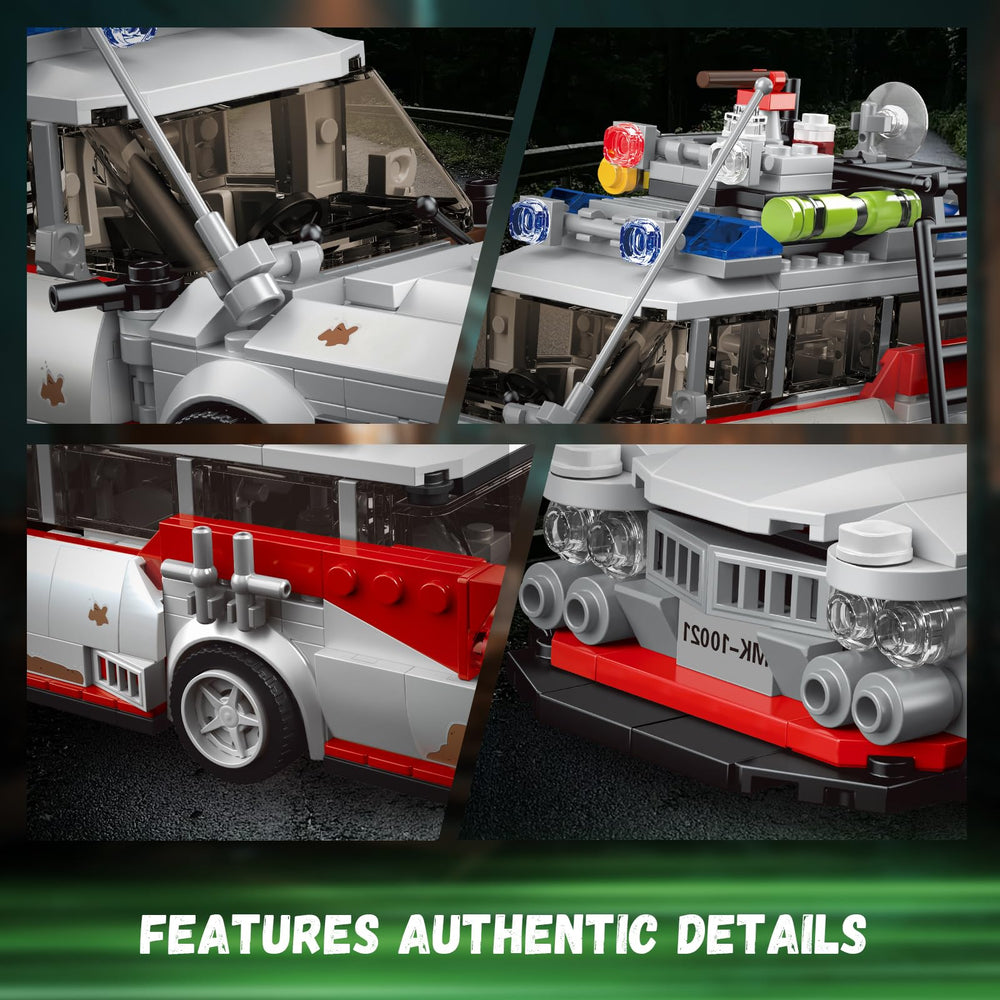 TOY PLAYER Ghost Car ECTO-1 compact size fits desks and shelves.