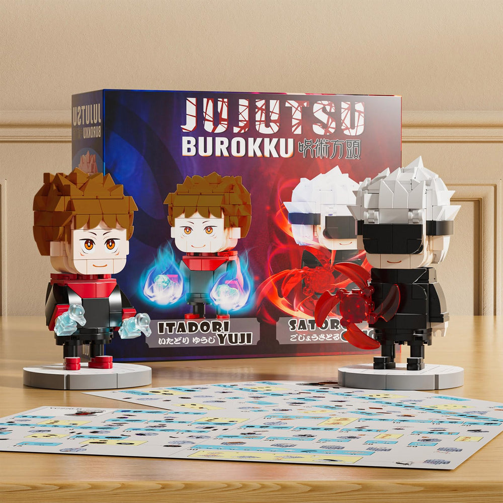 TOY PLAYER Jujutsu Kaisen Gojo-Itadori set, stable base for secure shelf display.