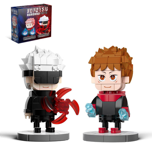 TOY PLAYER Jujutsu Kaisen Gojo-Itadori set, front view, ideal for anime display.