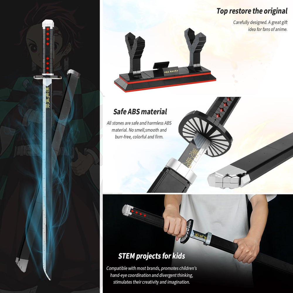 TOY PLAYER Kamado Tanjirou sword building set lego-compatible design enables familiar building experiences.