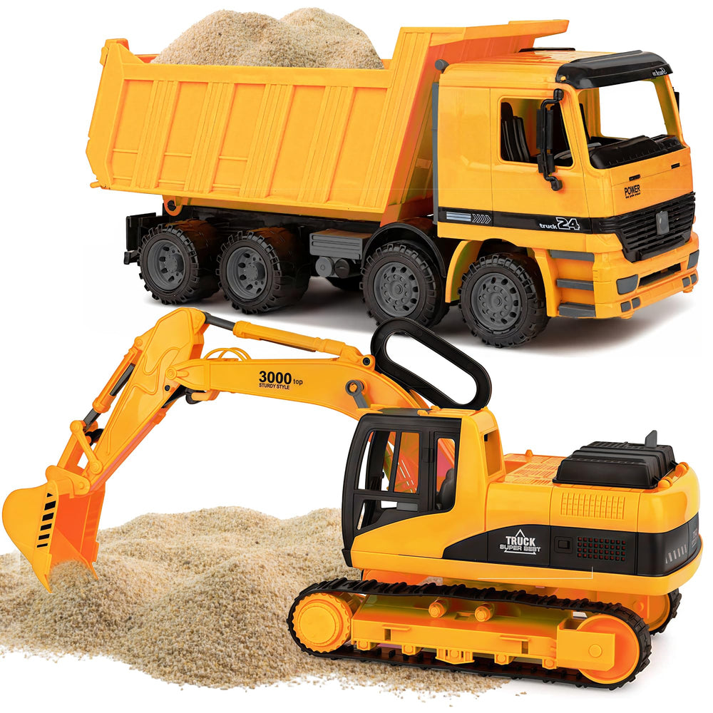 Toy To Enjoy excavator-dig-arm in action for imaginative outdoor play.