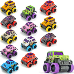 Toyard Monster Truck stocking set with 12 colorful cars for holiday fun