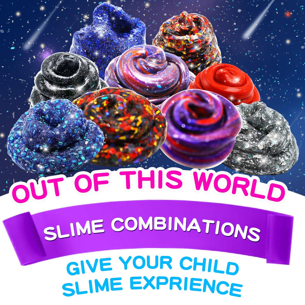 Toybreeze Galaxy Slime Kit contents include everything for fluffy and galaxy slime