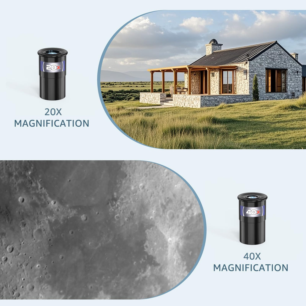 ToyerBee Kids Telescope showing compass and finderscope aids quick object tracking.