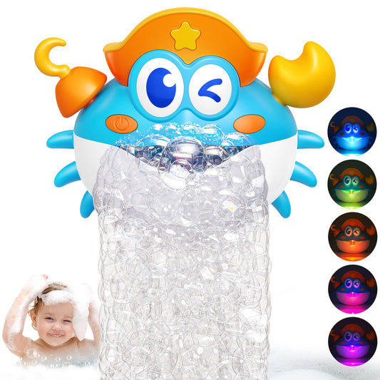 Toyjolka crab bubble light in action, bright bubbles illuminate bath time