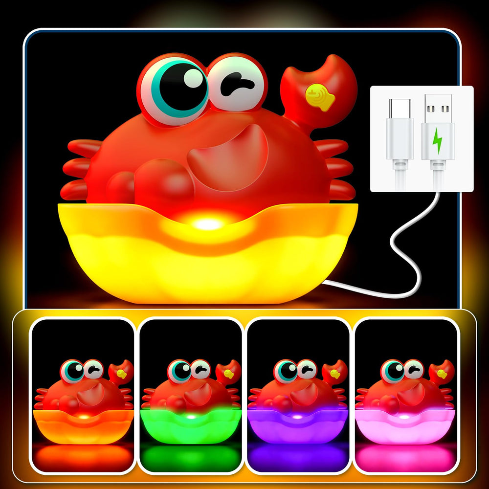 Bubble stream and colorful lights in Toyjolka bath toy