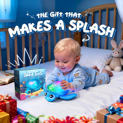Toyjolka kid-friendly bath toy turtle enhances bath time for ages 1-8.