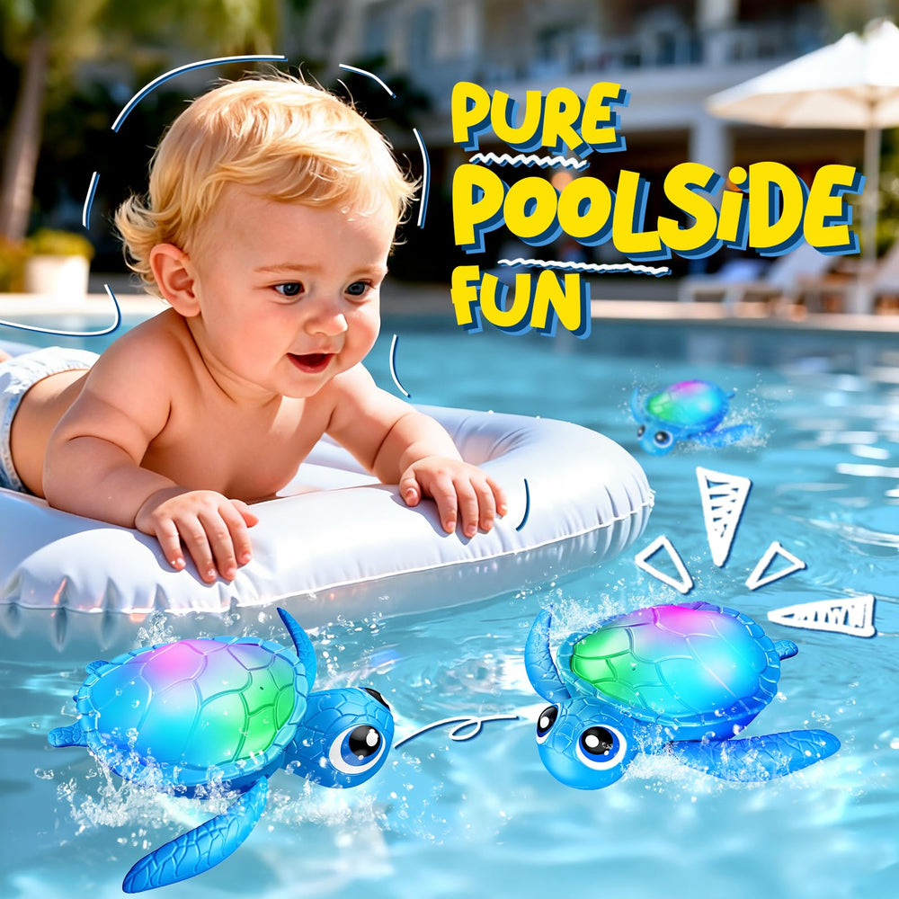 Toyjolka LED glow underwater enhances bath time ambience for kids.