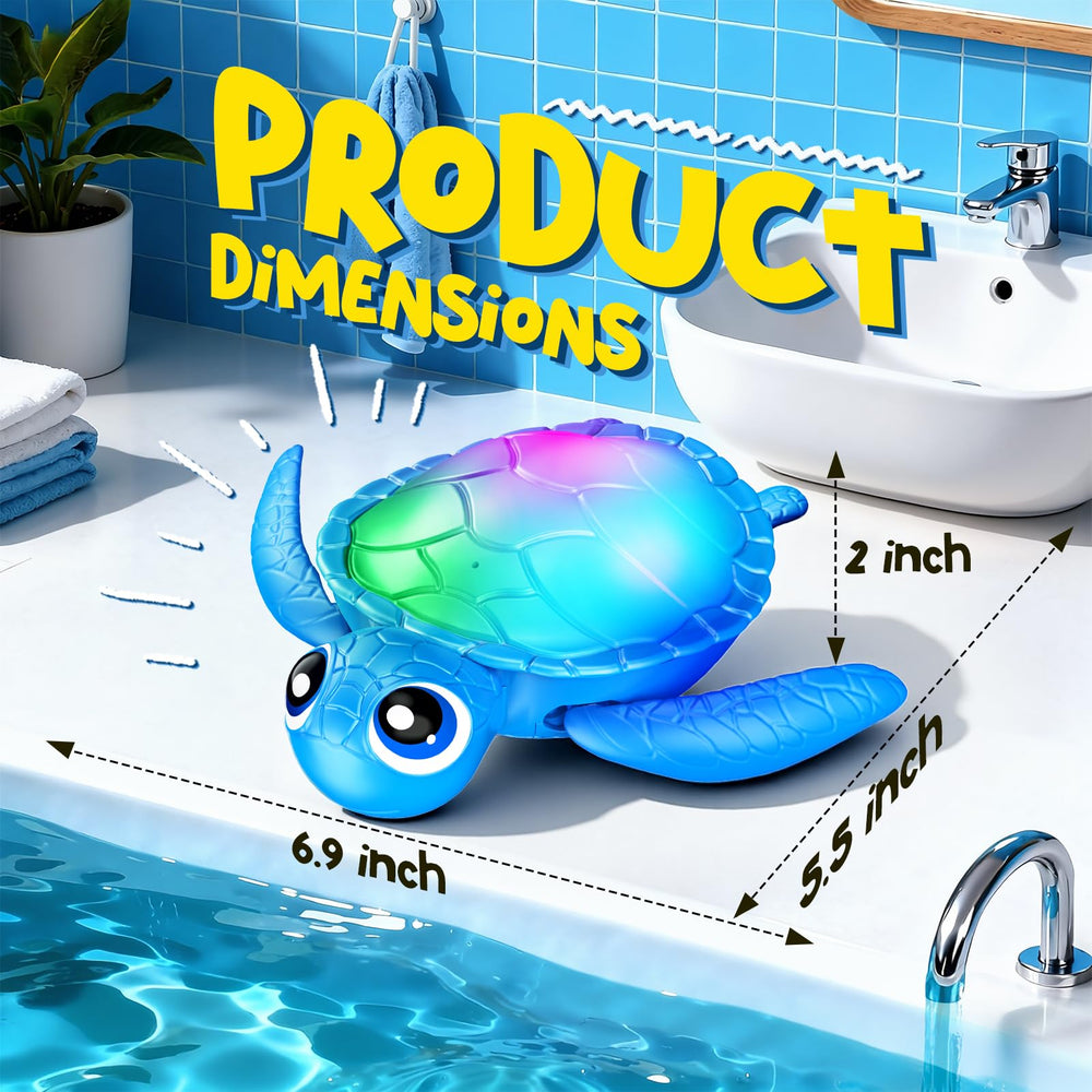 Toyjolka waterproof ABS turtle stands up to splashes for durable bath play.