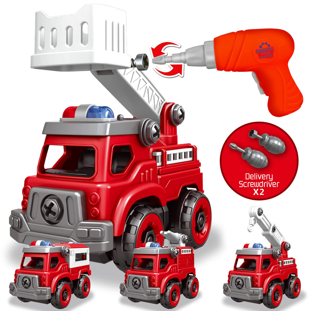 Toyk 4-in-1 take apart truck with drill for hands-on engineering and fine motor skills