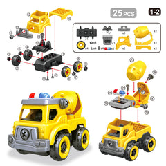 Toyk 4-in-1 take apart car crane model for engineering imagination