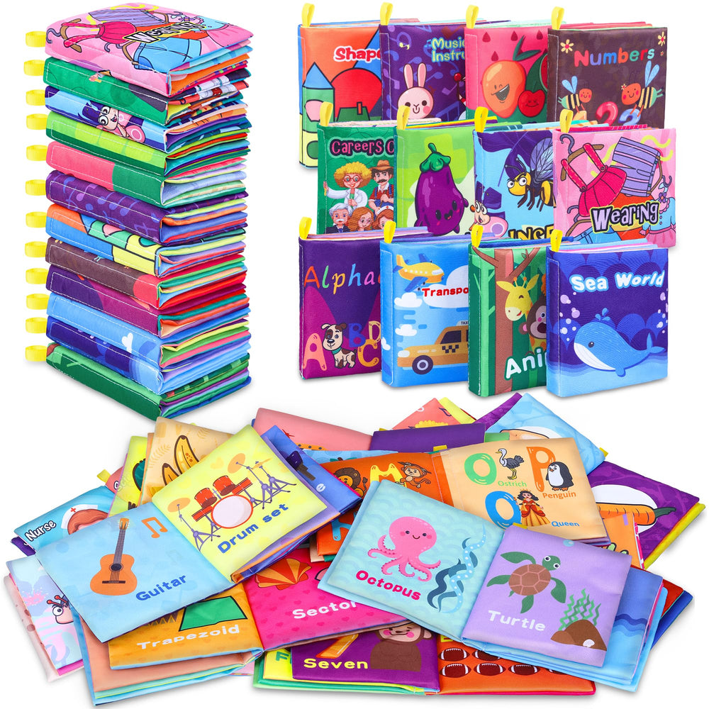 Toyk Baby Bath Book with soft fabric cover; gentle for little hands during bath time.