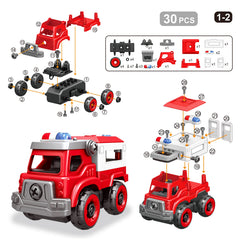 Toyk lift truck assembly playset supports construction play and fine motor development