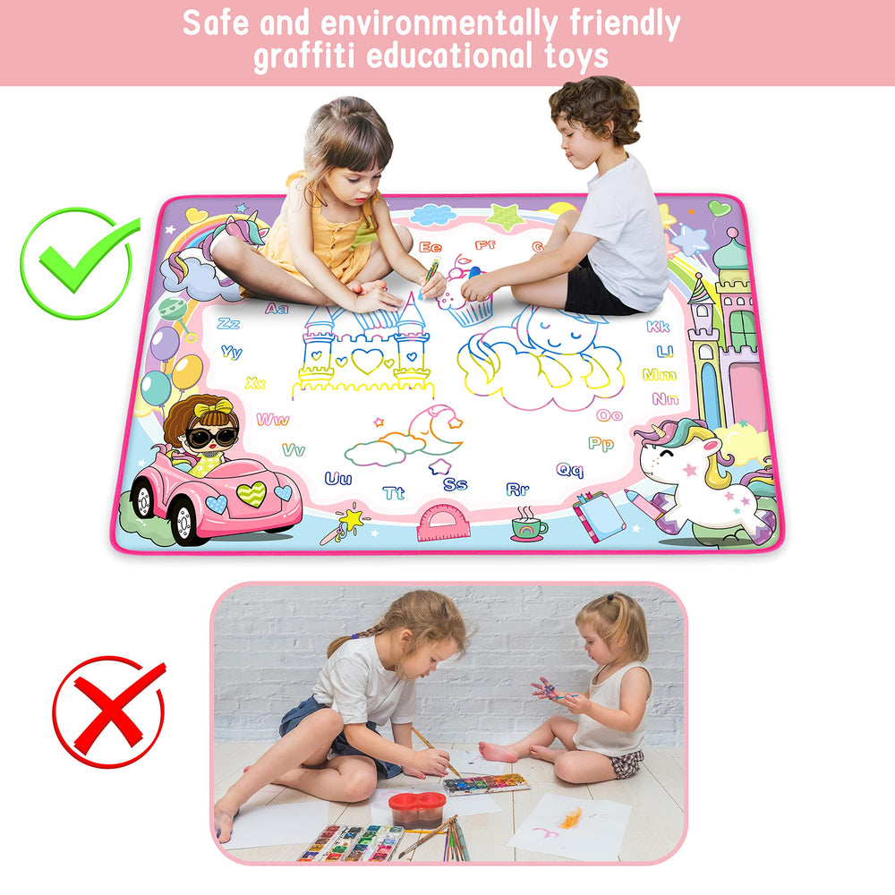 Toyk Water Doodle Mat package keeps everything organized for travel.