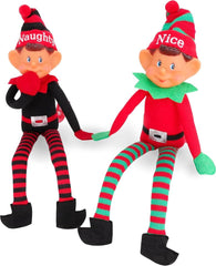 Toyland Elves with Attitude Nice Elf hanging pose ideal for doorway displays.