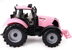 Toyland Friction-Powered Farm Tractor pink on display, ideal for storytelling and role-play.