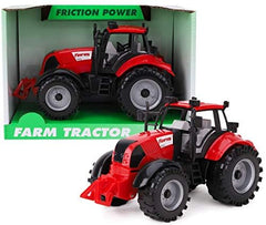 Toyland rolling-action tractor demonstrates friction-powered movement for easy set-up play