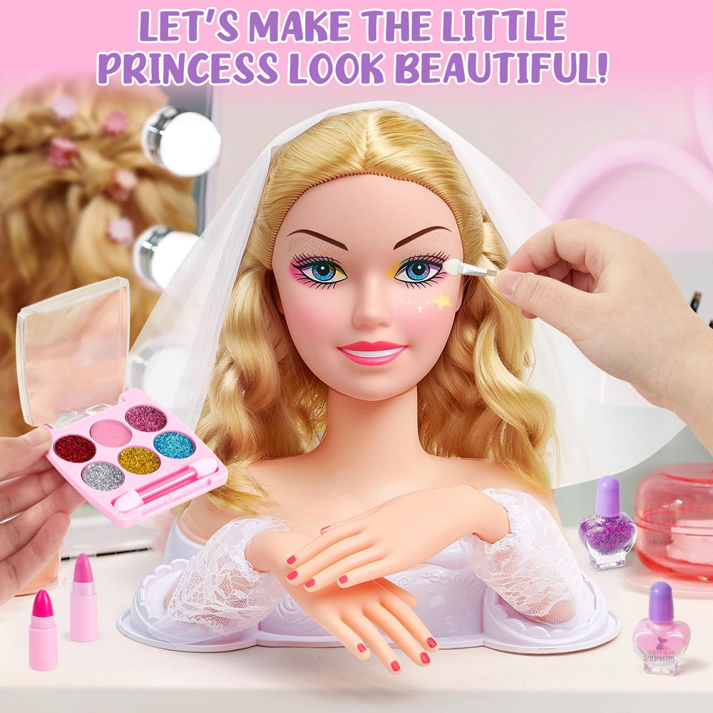 Toylink hair dryer provides gentle airflow for realistic salon style play.