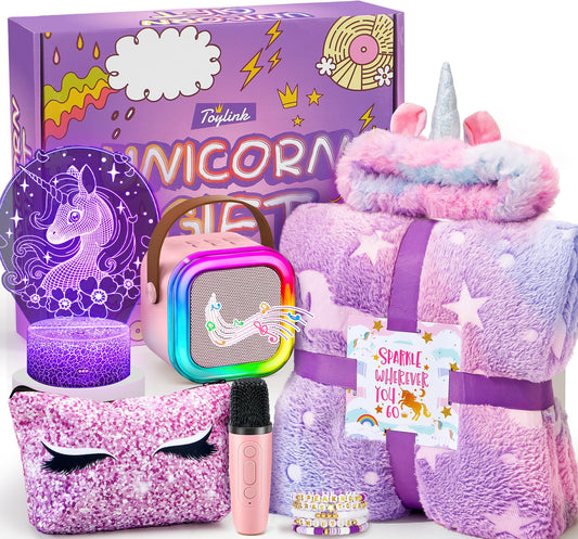 Toylink Unicorn Gifts mini karaoke machine for kids' sing-alongs