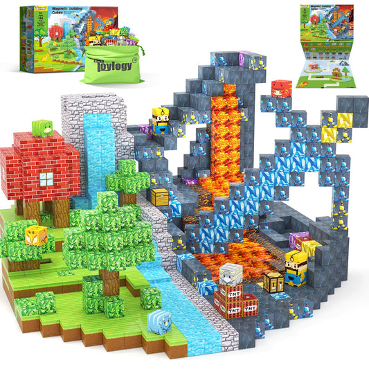 Toylogy 154Pcs dinosaur magnetic blocks overview for creative play and STEM learning