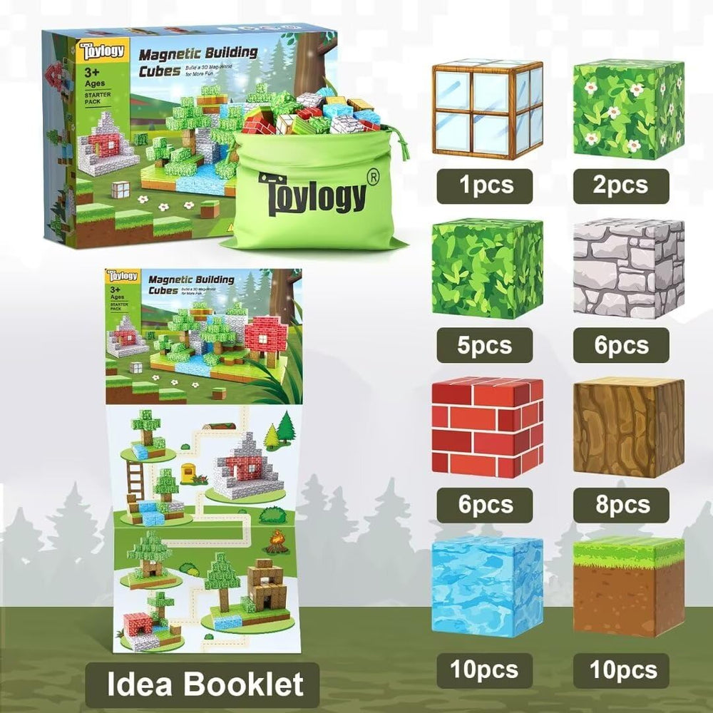 Toylogy magnetic blocks castle build showing open-ended construction possibilities