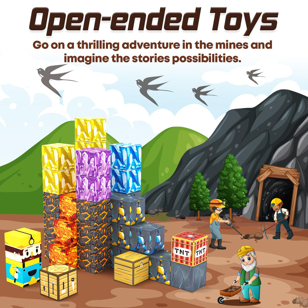 Toylogy cavern construction with eight magnets promotes sturdy, engaging play sessions.