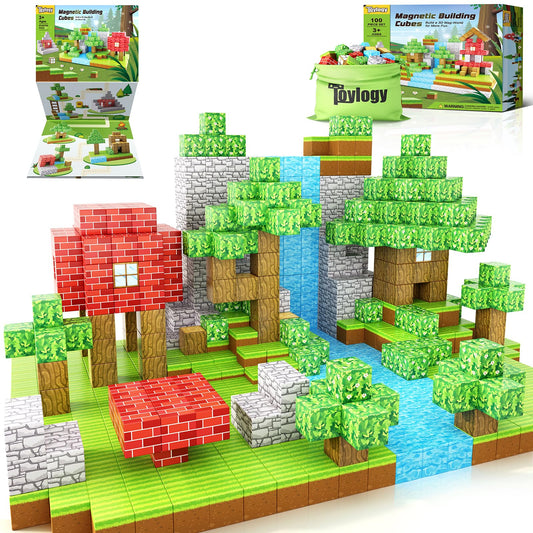 Toylogy magnetic blocks forest castle in action, encouraging imaginative play and spatial thinking.