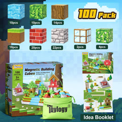 Toylogy magnetic blocks with rounded edges support safe, easy assembly.