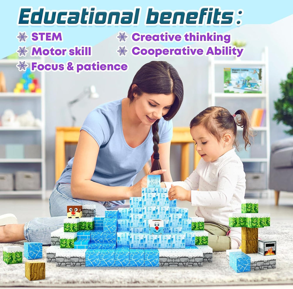 Toylogy magnetic blocks stem play activity promotes creativity and problem-solving