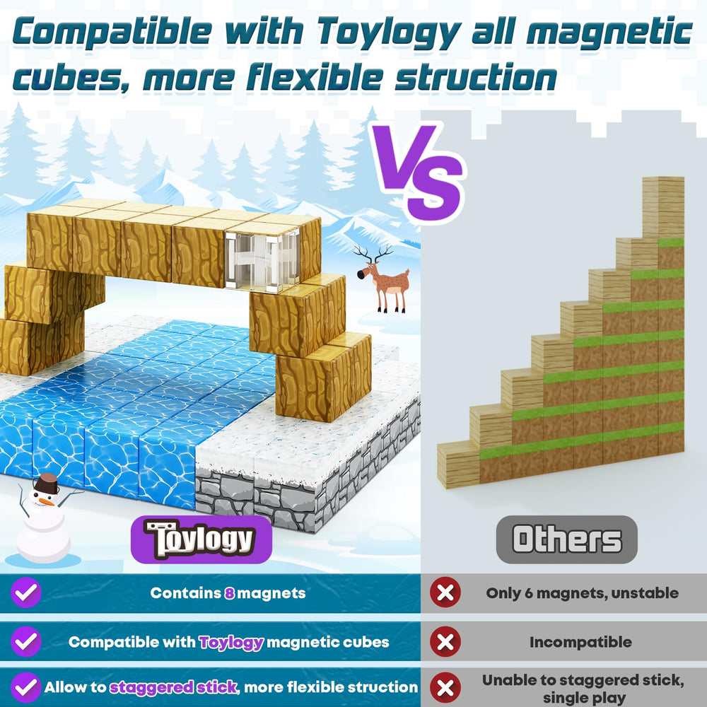 Toylogy magnetic blocks tower construction highlights easy connect-and-build for small hands