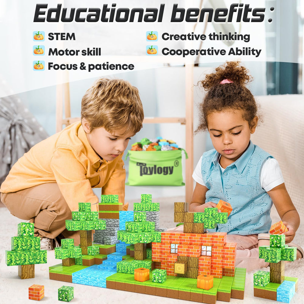 Toylogy magnetic blocks UV-patterns illustrate magnetism creating vivid designs.