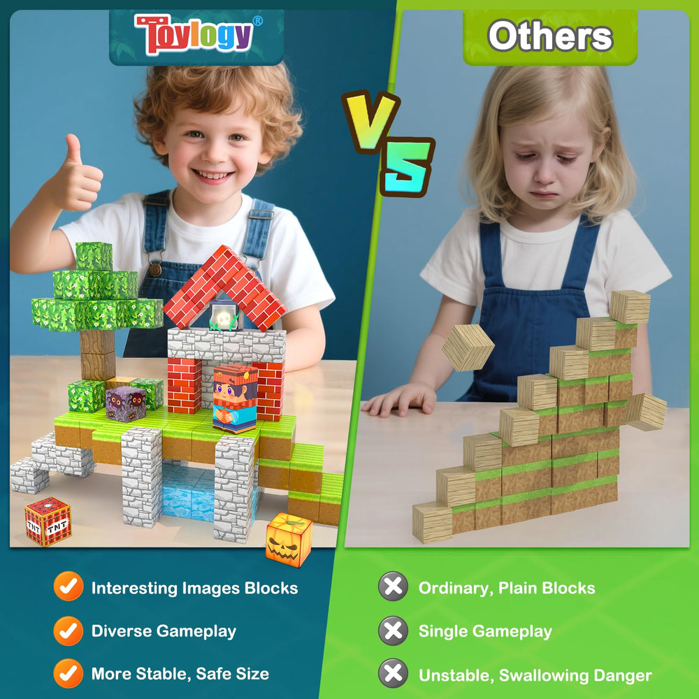 Toylogy safe and durable magnets improve kid confidence during playtime.