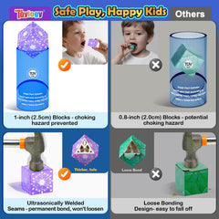 Toylogy transparent designs brighten play and showcase color and shape