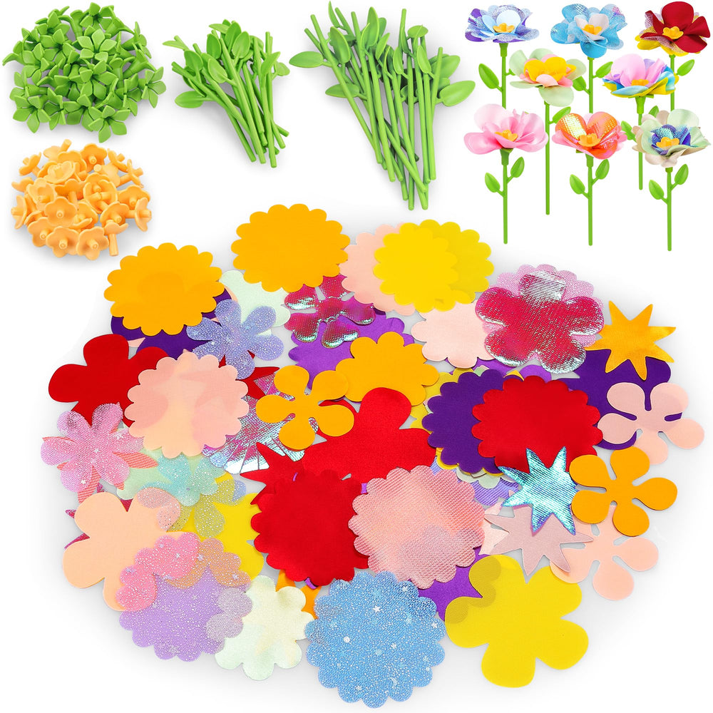 Toyly DIY fabric flower bouquet parts for creative play and personalized arrangements.