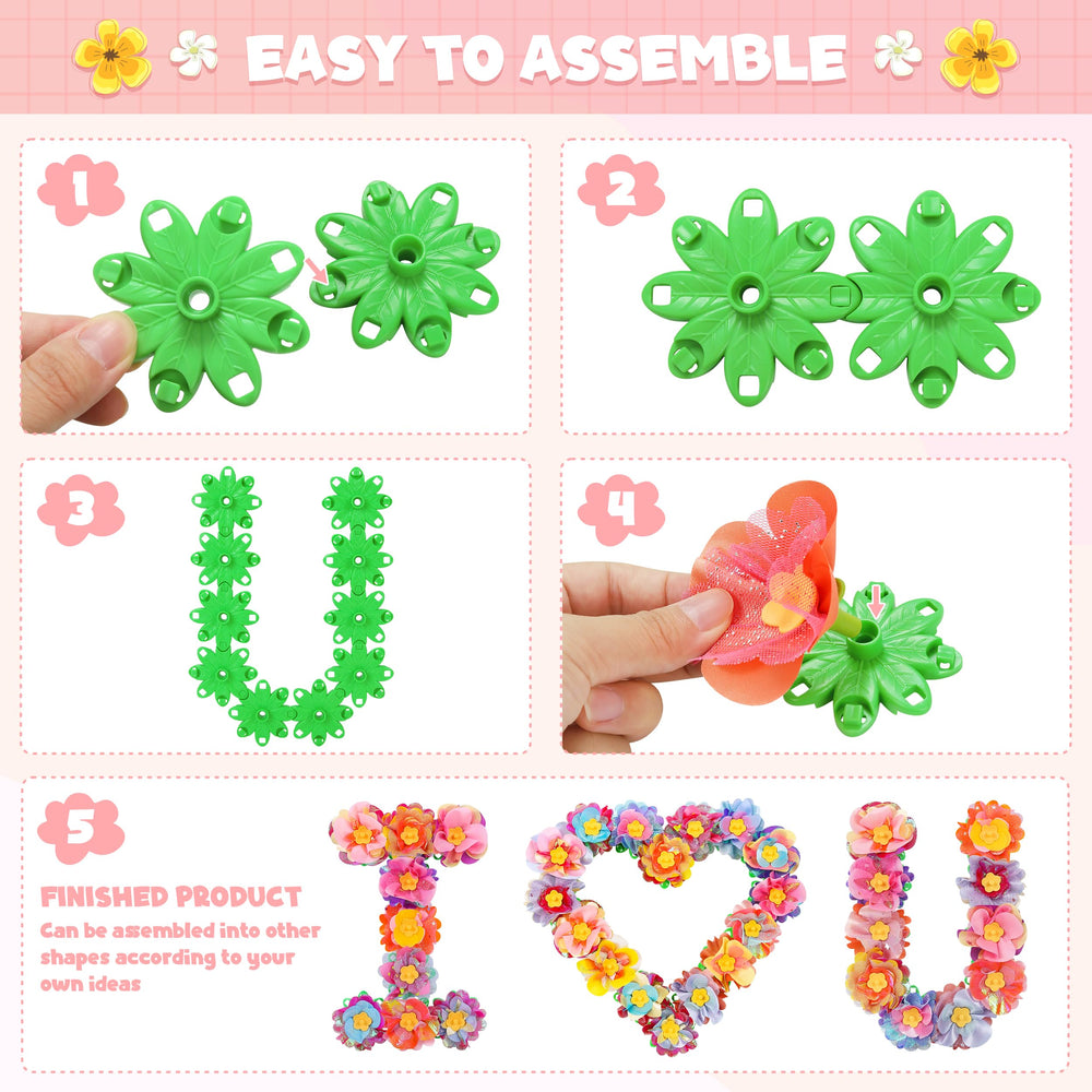 Toyly splicing craft base and petals for DIY designs.