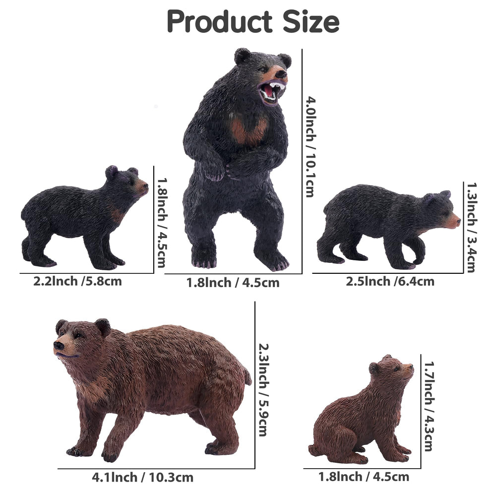 Toymany bear figurines: durable PVC with non-toxic, odorless finishes.