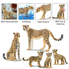 Toymany cheetah figures with hand-painted details for lifelike textures.