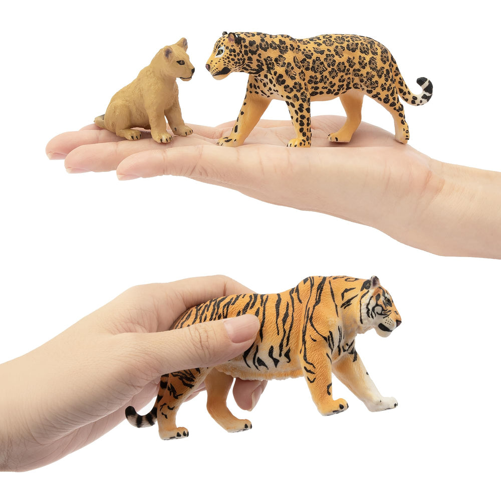 Toymany leopard figurine with cub for pretend safari