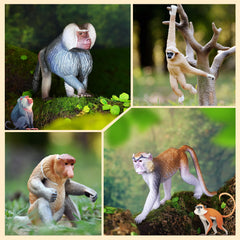 Toymany proboscis monkey figurine enhances wildlife exploration and dramatic play.