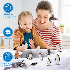 Toymany penguin figures as cake toppers for birthday treats and thematic parties