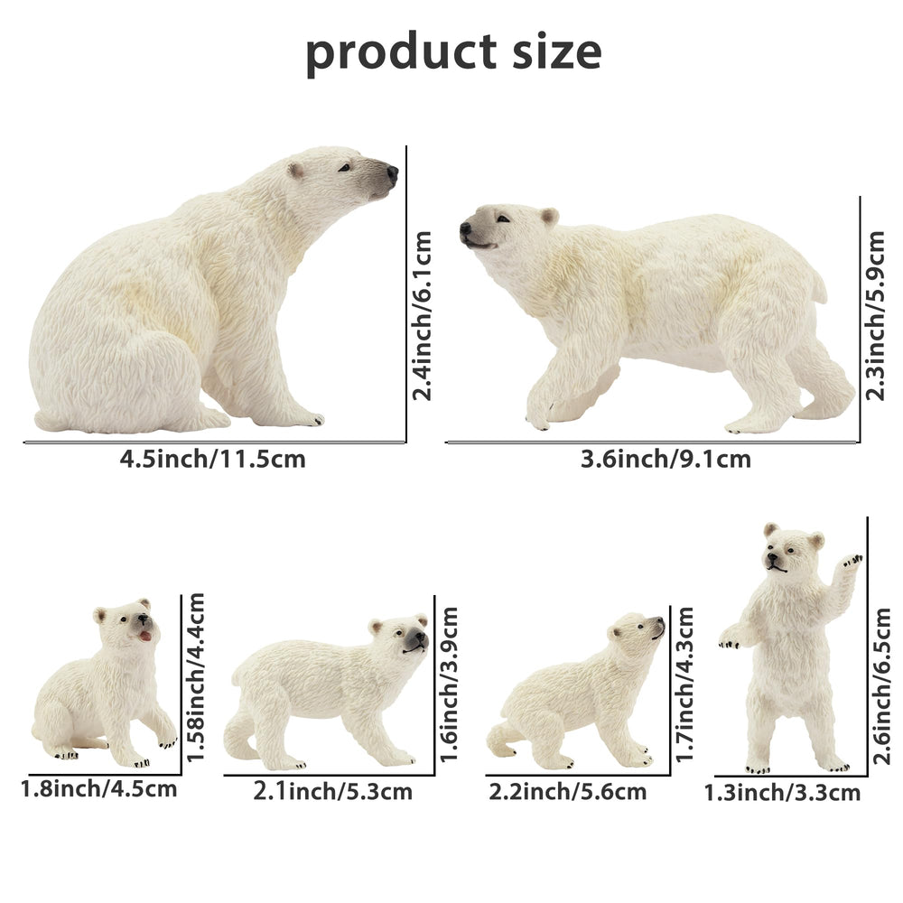 Toymany polar bear figures arranged as a charming Arctic scene for display