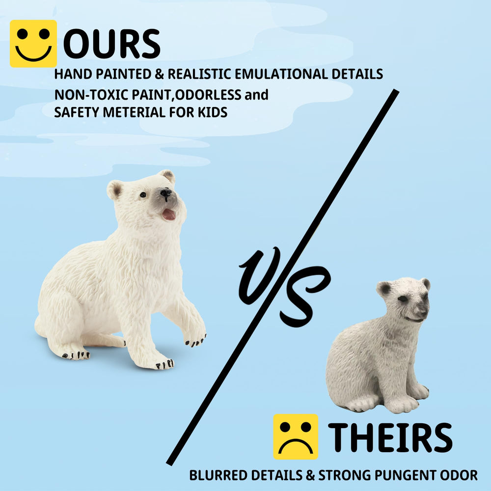 Toymany hand-painted polar bear details enhance realism and kid-friendly charm
