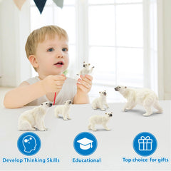 Toymany polar bear storage and display tray keeps figures organized after play