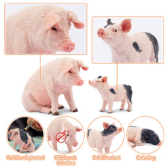 Toymany PVC pig figures safe for kids, ideal for decorative farm dioramas