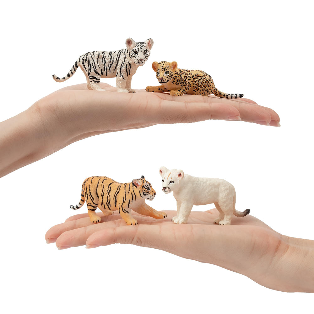 Toymany white lions figures set with gentle expressions for display and roleplay