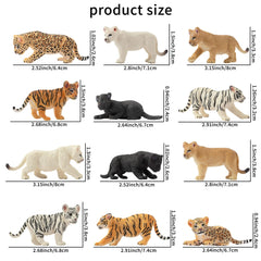 Toymany white tigers figures set with bold markings for creative scenes