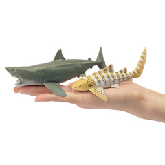 Toymany blue shark figurine with durable PVC finish for display or party favors